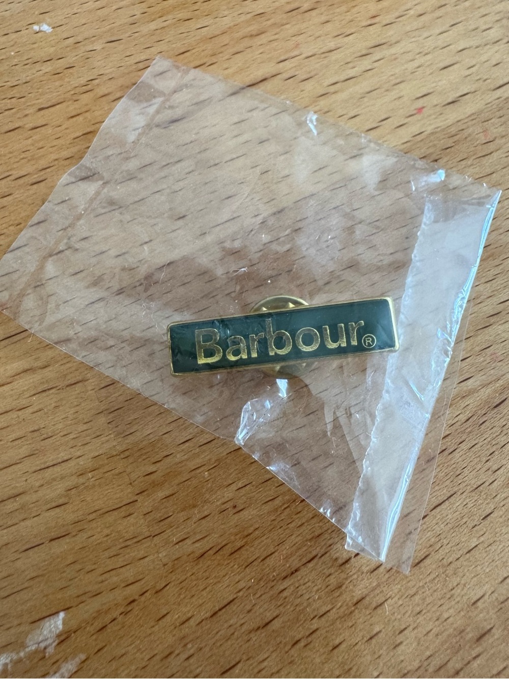 Barbour Gold and Dark Green Logo Pin